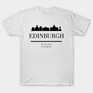 EDINBURGH SCOTLAND BLACK SILHOUETTE SKYLINE ART T-Shirt